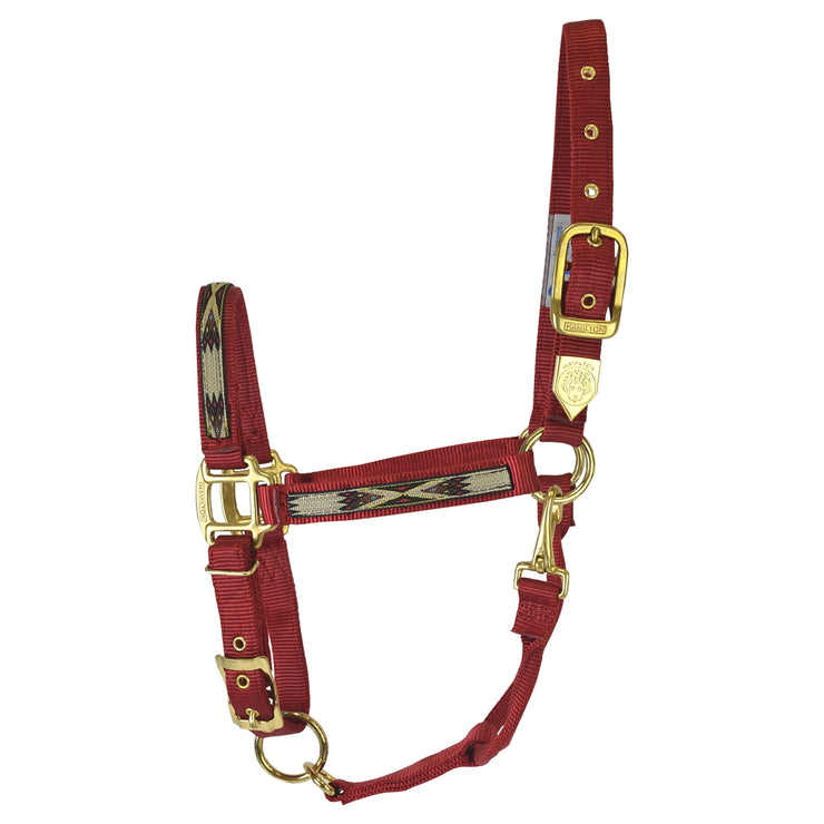 1" Deluxe Nylon Halters with Southwest Overlay, Adjustable Chin & Snap